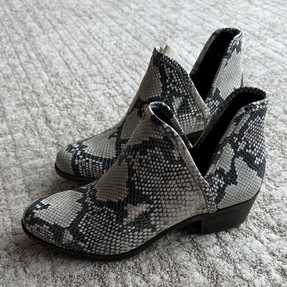 Lucky Brand Snakeskin Pattern Ankle Booties